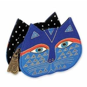 Laurel Burch Cat Face Dimensional Canvas Zip Coin Purse